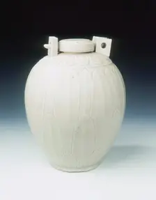 White glazed jar with locking device, Northern Song dynasty, China, 10th-11th century. Creator: Unknown
