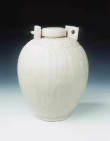 White glazed jar with locking device, Northern Song dynasty, China, 10th-11th century. Creator: Unknown