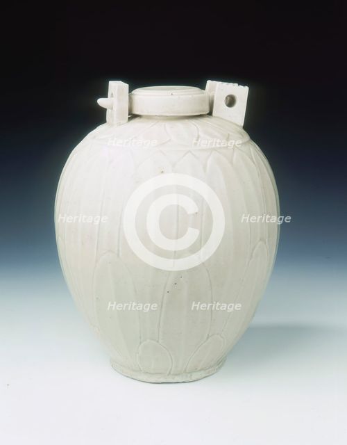 White glazed jar with locking device, Northern Song dynasty, China, 10th-11th century. Creator: Unknown.