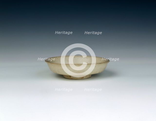 White glazed saucer dish, Chu Dau kiln, Vietnam, 14th century. Creator: Unknown.