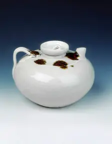 White glazed wine or oil pot with brown splashes, Northern Song dynasty, China, 11th century. Creator: Unknown