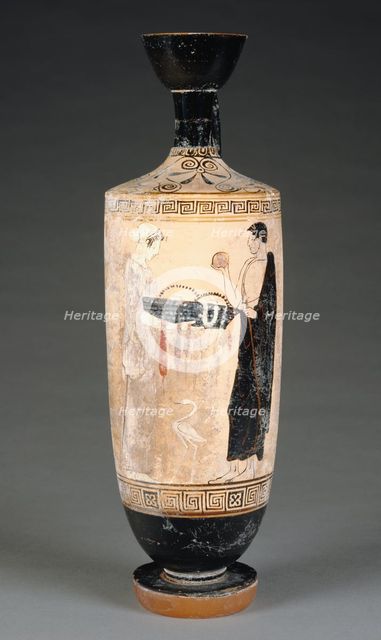 White-Ground Lekythos, 470-460 BC. Creator: Timokrates Painter.