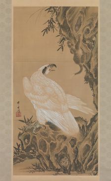 White Eagle Eyeing a Mountain Lion, 1885. Creator: Kawanabe Kyosai