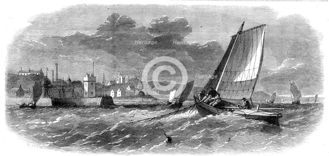 White-fish fisheries: fishing boats off Dysart, 1862. Creator: Unknown.