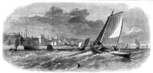 White-fish fisheries: fishing boats off Dysart, 1862. Creator: Unknown