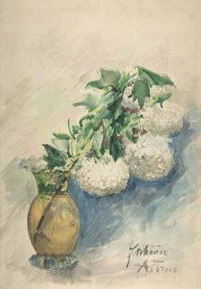 White Flowers in a Vase, ca. 1884-1904. Creator: Zacharie Astruc