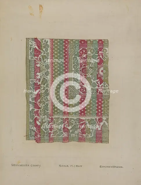 White House Bed Cover, c. 1936. Creator: Edmond W. Brown.