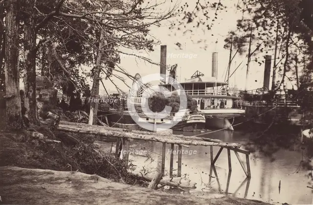 White House Landing, Pamunkey River, 1864. Creators: Tim O'Sullivan, Mathew Brady.