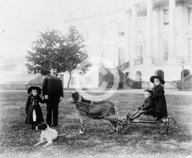 White House--Major Russell Harrison and Harrison children--Baby McKee and sister..., c1889 - 1893. Creator: Frances Benjamin Johnston.