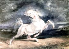 White Horse 19th century. Artist: Eugène Delacroix