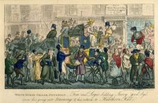 White Horse Cellar, Piccadilly (From: 36 scenes from real life), 1821. Artist: Cruikshank, Isaac Robert (1789-1856)
