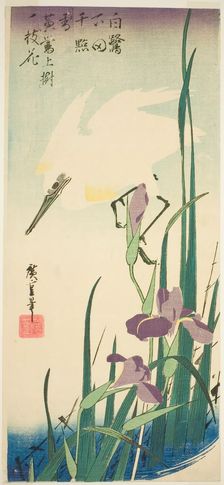 White heron and iris, c. 1832/34. Creator: Ando Hiroshige