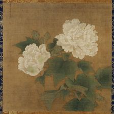 White hibiscuses (Set of two hanging scrolls), 1197. Creator: Li Di (active 12th century)