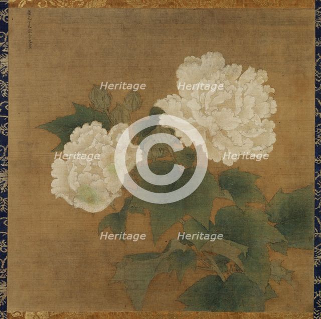 White hibiscuses (Set of two hanging scrolls), 1197. Creator: Li Di (active 12th century).
