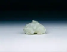 White jade buffalo with boy, Qing dynasty, Qianlong period, China, 1736-1795. Creator: Unknown