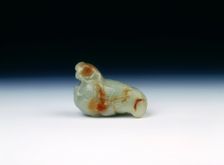 White jade cockerel with millet, Qing dynasty, Qianlong period, 1736-1795