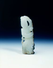 White jade dancing lady, probably Tang or Liao dynasty, China, 8th-11th century