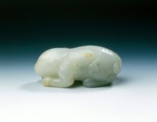 White jade mythical animal, Yuan dynasty-early Ming dynasty, China, 1279-1499. Creator: Unknown