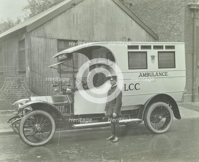 White London County Council ambulance (number 11), 1920. Artist: Unknown.