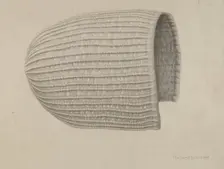 White Linen Corded Bonnet, 1935/1942. Creator: Richard Whitaker