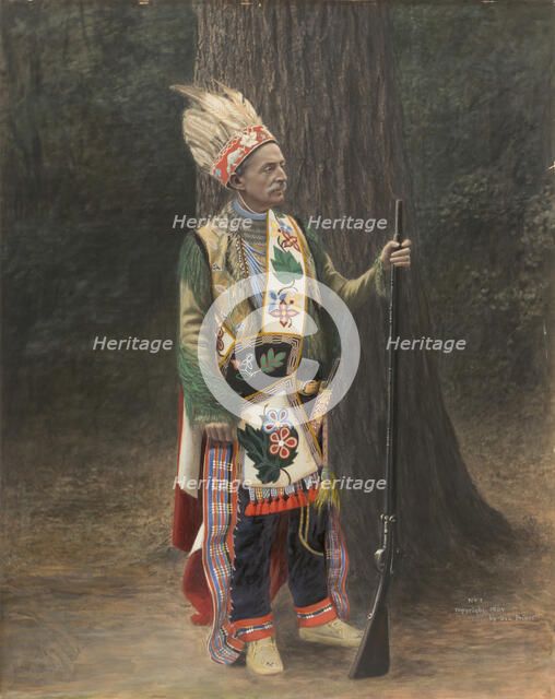 White Man in Chippewa Costume, late 19th-early 20th century. Creator: George Prince.