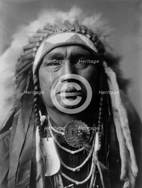 White Man Runs Him, Apsaroke, c1908. Creator: Edward Sheriff Curtis.
