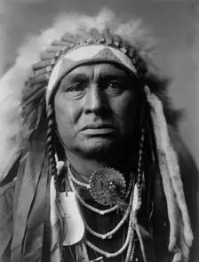 White Man Runs Him, Apsaroke, c1908. Creator: Edward Sheriff Curtis