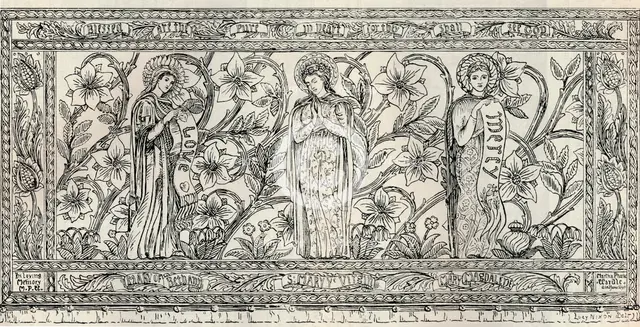 'White Memorial Altar Cloth, Parish Church, Cheddleton', c1891. Artist: Gerald Callcott Horsley.