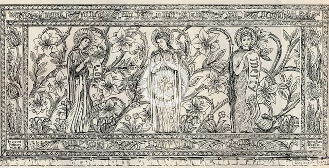 'White Memorial Altar Cloth, Parish Church, Cheddleton', c1891. Artist: Gerald Callcott Horsley.