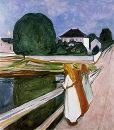 White Night, Asgardstrand (Girls on the Bridge) before 1903. Artist: Edvard Munch