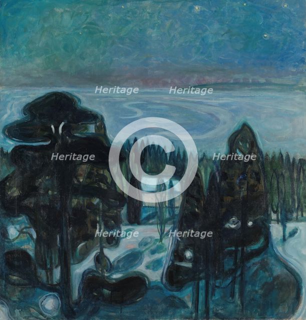 White Night, Started 1900, finished 1901. Creator: Edvard Munch.