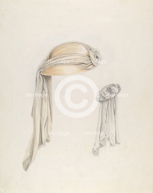 White Satin Hat, c. 1937. Creator: Lucien Verbeke.