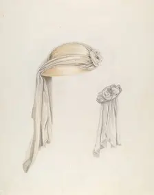 White Satin Hat, c. 1937. Creator: Lucien Verbeke