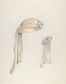 White Satin Hat, c. 1937. Creator: Lucien Verbeke
