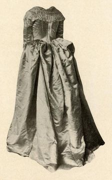 White satin wedding gown worn by Mrs. St. Clair in Philadelphia 1760, (1937). Creator: Unknown