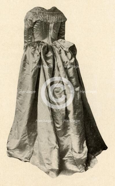 'White satin wedding gown worn by Mrs. St. Clair in Philadelphia', 1760, (1937). Creator: Unknown.