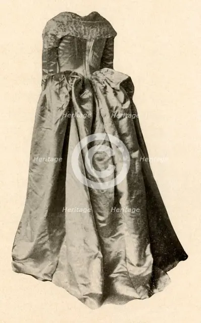 'White satin wedding gown worn by Mrs. St. Clair in Philadelphia', 1760, (1937). Creator: Unknown.