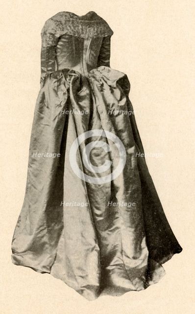 'White satin wedding gown worn by Mrs. St. Clair in Philadelphia', 1760, (1937). Creator: Unknown.