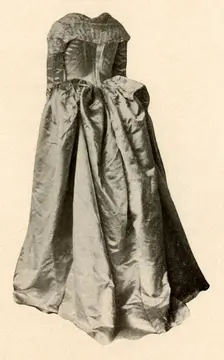 White satin wedding gown worn by Mrs. St. Clair in Philadelphia 1760, (1937). Creator: Unknown