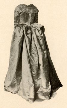 White satin wedding gown worn by Mrs. St. Clair in Philadelphia 1760, (1937). Creator: Unknown