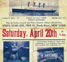 White Star Line poster to promote the Titanic's return trip from New York, 1912