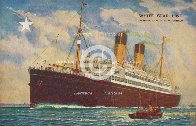 'White Star Line. Twin-Screw S.S. "Doric.", c1920s. Creator: Unknown.