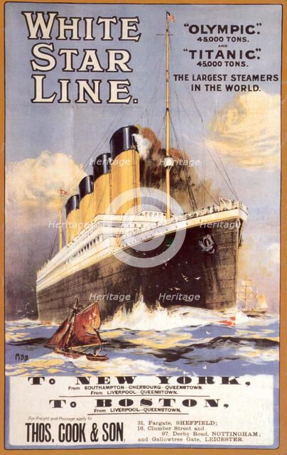 White Star Line. Titanic & Olympic, c. 1911. Artist: Anonymous  
