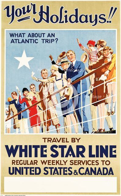 White Star Line - Your Holidays!, c1927. Creator: Mills, Reginald (1896-1950).