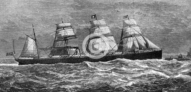 White Star Line's steamer 'Oceanic', 1871. Artist: Unknown
