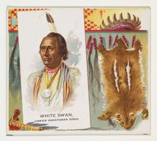 White Swan, Lower Yanktonas Sioux, from the American Indian Chiefs series (N36) for Allen ..., 1888. Creator: Allen & Ginter