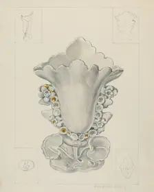 White Porcelain Vase, c. 1937. Creator: Josephine Lindley
