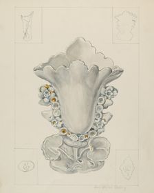 White Porcelain Vase, c. 1937. Creator: Josephine Lindley