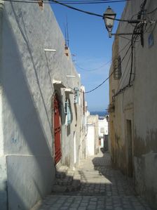 White-painted houses, Sousse, Tunisia, 2009. Creator: Amanda Waite