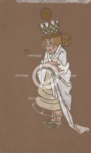 White Queen (costume design for Alice-in-Wonderland) 1915. Creator: William Penhallow Henderson.